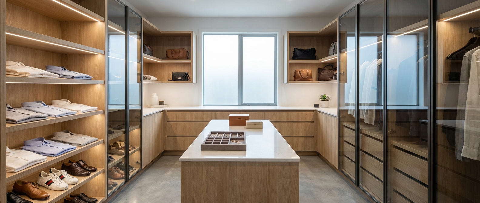 U-Shaped Walk-In Robe Designs in Perth | Space-Smart Wardrobes by Joyce Kitchens